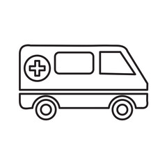 Ambulance icon, medical sign. liner illustration flat design on white background..eps