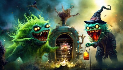 Horror illustration background