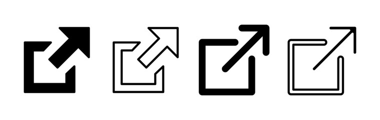 External link icon vector. hyperlink chain symbol. download, share,