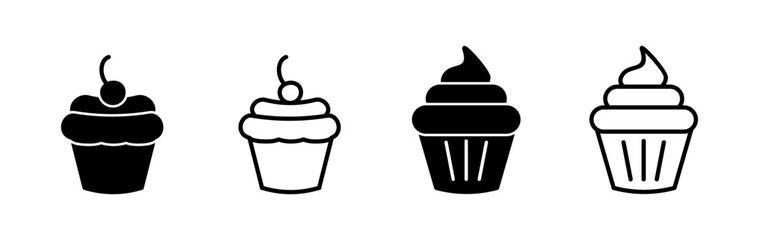 Cup cake icon vector. cake icon. bakery. muffin