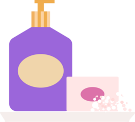 bottle of shampoo and soap icon