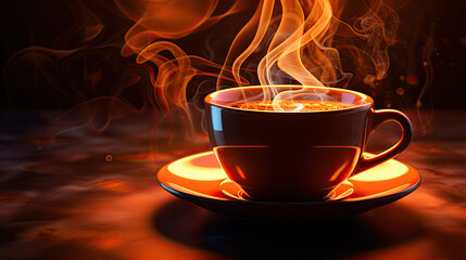 Cup of hot beverage (coffee or tea). 