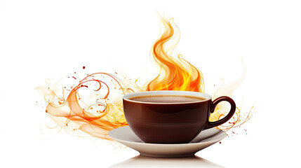 Cup of hot beverage (coffee or tea). 