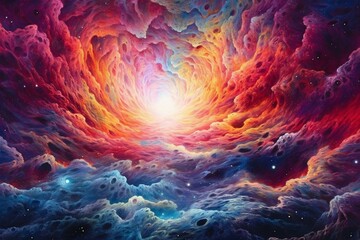 vivid cosmic hues painting a mesmerizing celestial canvas. Generative AI