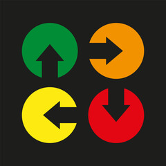 Arrow icons pointing left, right, up and down icon. Vector illustration. EPS 10.