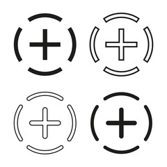 More icon. Read more sign. Plus symbol. Vector illustration. EPS 10.