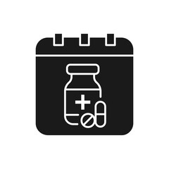 Medication schedule icon flat style isolated on white background. Vector illustration