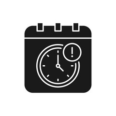 Delay schedule icon flat style isolated on white background. Vector illustration