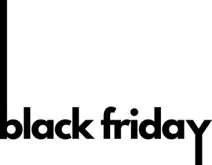Black Friday sale. Black color. Transparent background.	