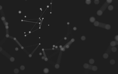 Fototapeta premium Abstract background. Molecules technology with polygonal shapes, connecting dots and lines. Connection structure. Big data visualization.