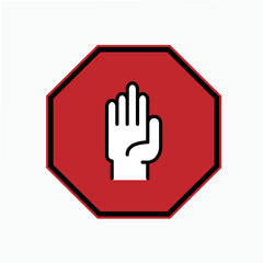 Hand Stop Icon. Greeting, Reject. Refuse, Resist Illustration. Applied as Trendy Symbol for Design Elements, Websites, Presentation and Application - Vector.