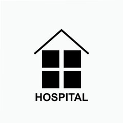 Hospital Icon. Health Care Center. Clinic Symbol.