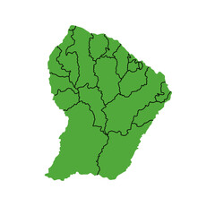 Geographical map of french guiana
