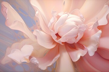 Contemporary floral art. Light pink blossoming flower. Generative AI