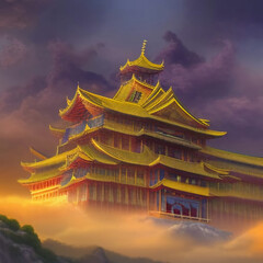 old city landscape fantasy castle