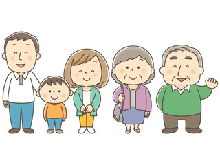 かわいい3世代家族集合