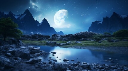 Once in a Blue Moon: Magical Moonlit Landscape