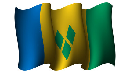 saint vincent and the grenadines waving flag design vector illustration