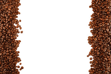 Coffee Beans Border Isolated Background