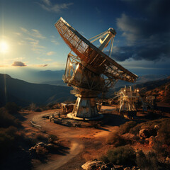 telescope at sunset