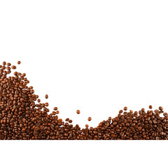 Coffee Beans Border Isolated Background