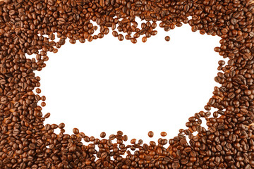 Naklejka premium Coffee Beans Border Isolated Background