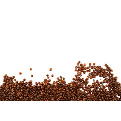 Coffee Beans Border Isolated Background