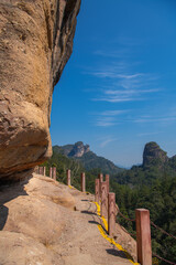 The steps within the Wuyishan Scenic area of Mount Wuyi in Fujian province China
