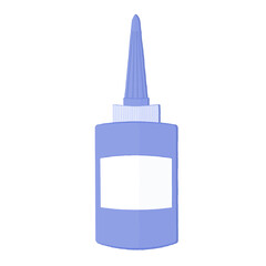 Blue glue bottle