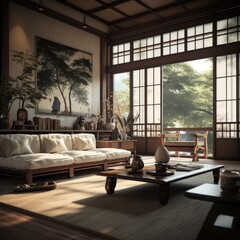living room, Nara , Japan interior design 