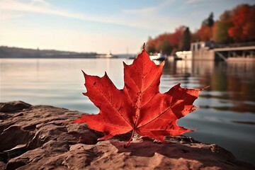Whitby: name, Canadian city, Ontario province, photo, Canadian maple leaf. Generative AI