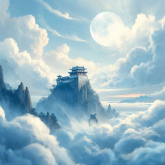 clouds over the mountains oriental martial arts