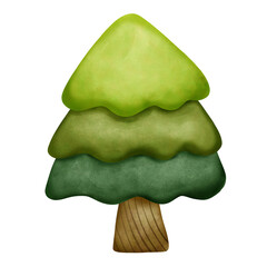 Tree watercolor clipart.