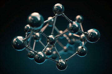 3D molecular structure illustration. High quality and scientific background. Generative AI