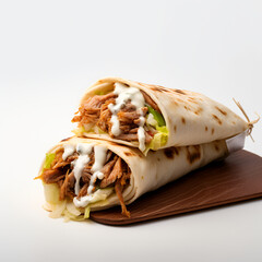 Photo of Shawarma isolated on white background