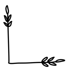 Obraz premium Leaf corner border doodle