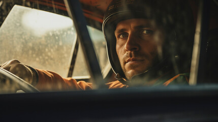 Obraz premium Eyes on the Horizon: Formula 1 Ace Ready to Race, generative ai