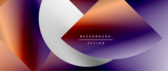 Circles and round shapes with gradients. Minimal abstract background, round geometric shapes, clean and structured design