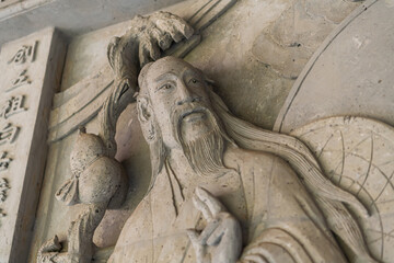Bas-relief in one of the temples around Wuyishan scenic area, Fujian, China