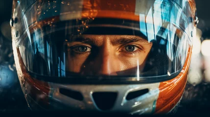 Foto op Plexiglas Racing Dreams: Formula 1 Driver's Determined Gaze, generative ai © Adolfo Perez Design