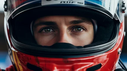Poster Velocity Vision: Formula 1 Driver's calm Stare, generative ai © Adolfo Perez Design