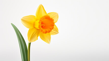 Photo of Daffodil flower isolated on white background