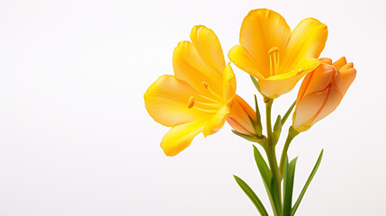 Photo of Freesia flower isolated on white background