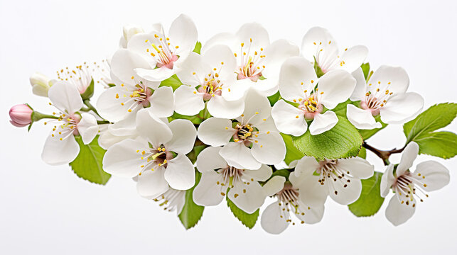 Photo of Hawthorn flower isolated on white background