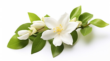 Obraz na płótnie Canvas Photo of Jasmine flower isolated on white background