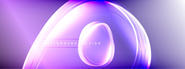 Vector abstract background - liquid transparent bubble shapes on fluid gradient with shadows and light effects