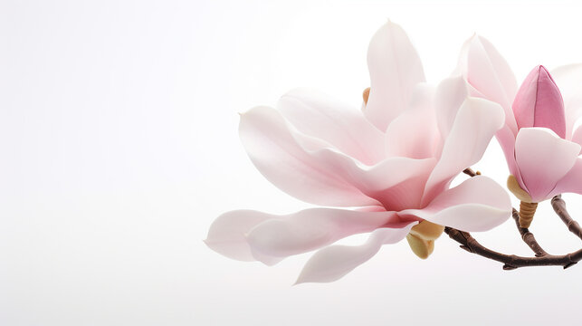 Photo of Magnolia flower isolated on white background