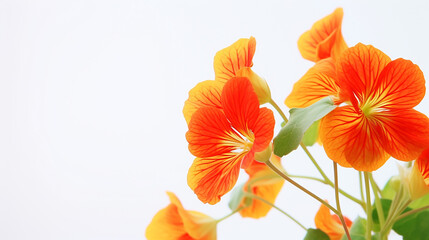 Naklejka premium Photo of Nasturtium flower isolated on white background