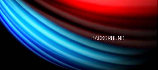 Rainbow color wave lines on black. Techno or business abstract background for posters, covers, banners, brochures, websites