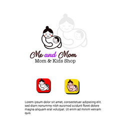 baby and mom logo design -free vector download 